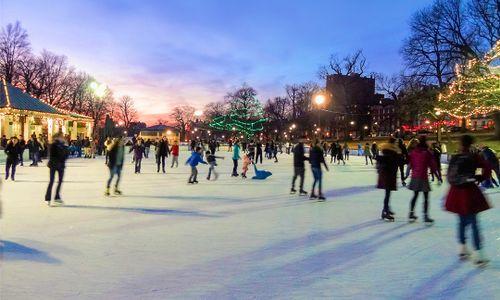 Ice Skating on the Frog Pond at Boston Common thumbnail