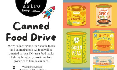 Astro Beer Hall - Give a Can, Get a Can: Food Drive event! thumbnail