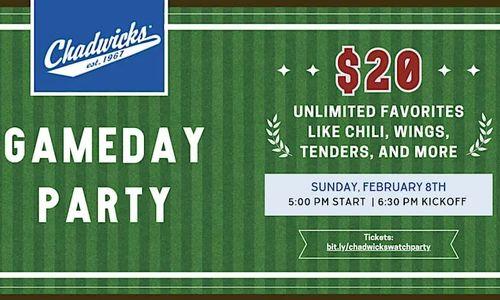 Game Day Watch Party at Chadwicks thumbnail