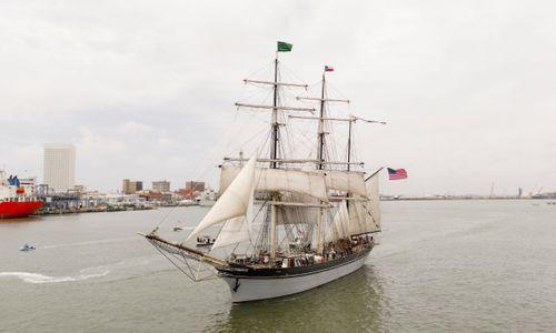 HISTORIC 1877 TALL SHIP ELISSA DEPARTS TEXAS FOR BOSTON DURING NATIONAL SAIL 250 TOUR thumbnail
